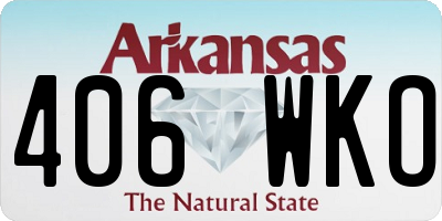 AR license plate 406WKO