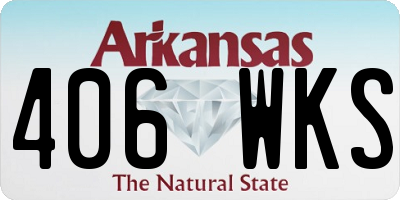 AR license plate 406WKS