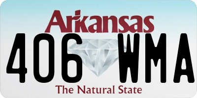 AR license plate 406WMA