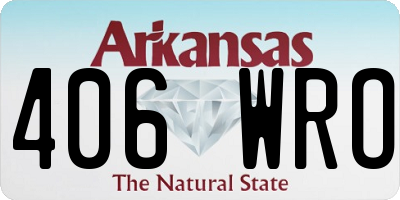 AR license plate 406WRO