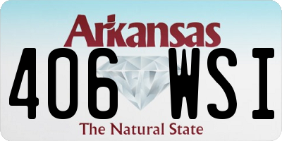 AR license plate 406WSI