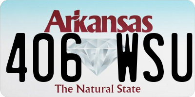 AR license plate 406WSU