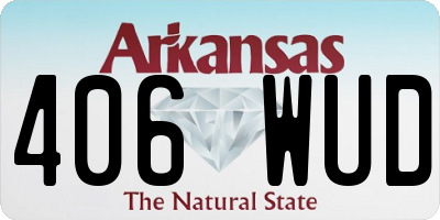AR license plate 406WUD