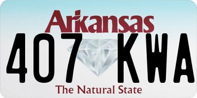 AR license plate 407KWA