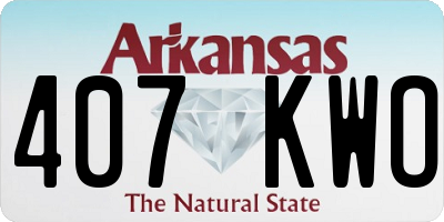 AR license plate 407KWO
