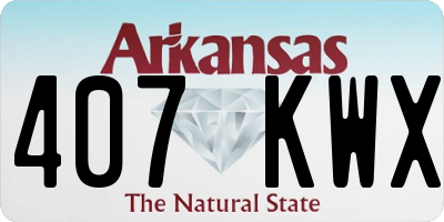 AR license plate 407KWX