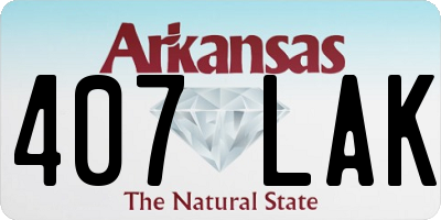 AR license plate 407LAK