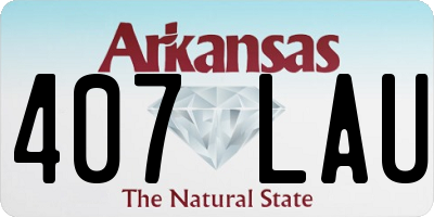 AR license plate 407LAU