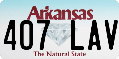 AR license plate 407LAV