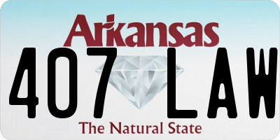 AR license plate 407LAW