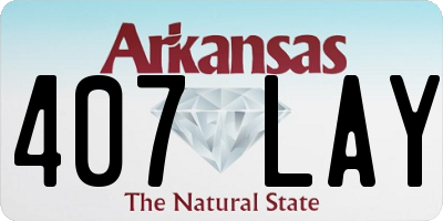AR license plate 407LAY