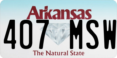 AR license plate 407MSW