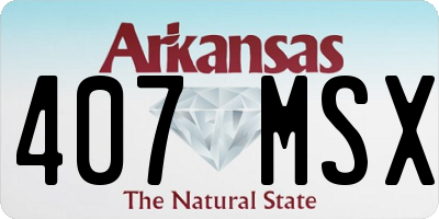 AR license plate 407MSX