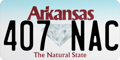 AR license plate 407NAC