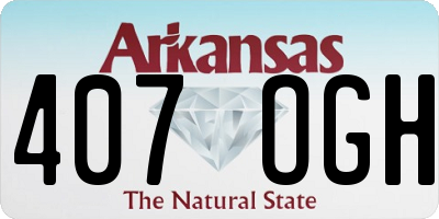 AR license plate 407OGH