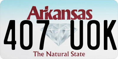 AR license plate 407UOK