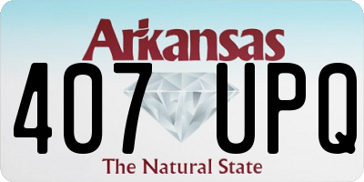 AR license plate 407UPQ