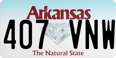 AR license plate 407VNW