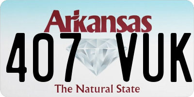 AR license plate 407VUK