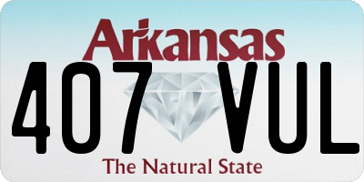 AR license plate 407VUL
