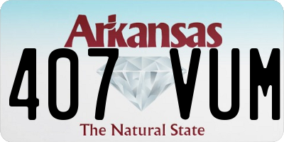 AR license plate 407VUM