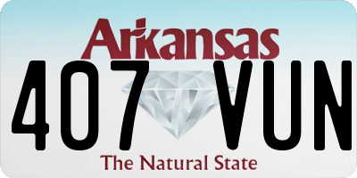 AR license plate 407VUN