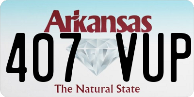 AR license plate 407VUP