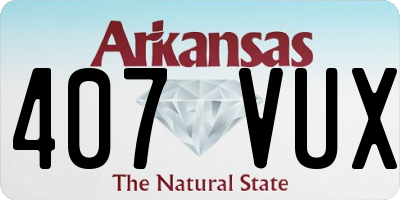 AR license plate 407VUX