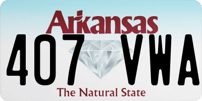 AR license plate 407VWA