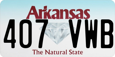 AR license plate 407VWB
