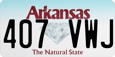 AR license plate 407VWJ