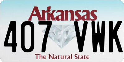 AR license plate 407VWK