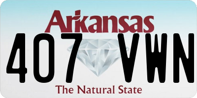 AR license plate 407VWN