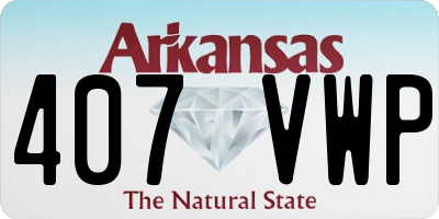 AR license plate 407VWP