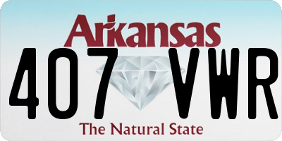 AR license plate 407VWR