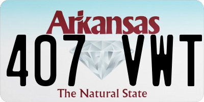 AR license plate 407VWT