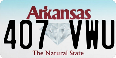 AR license plate 407VWU