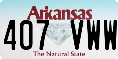 AR license plate 407VWW