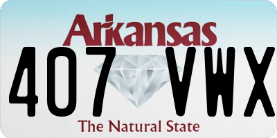 AR license plate 407VWX