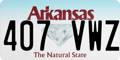 AR license plate 407VWZ