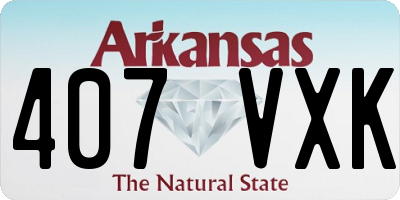 AR license plate 407VXK