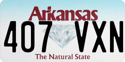 AR license plate 407VXN