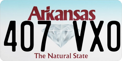 AR license plate 407VXO