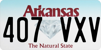 AR license plate 407VXV
