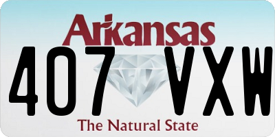 AR license plate 407VXW