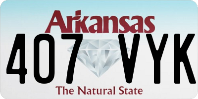 AR license plate 407VYK