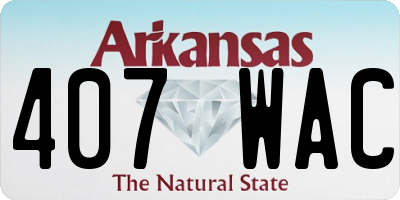 AR license plate 407WAC