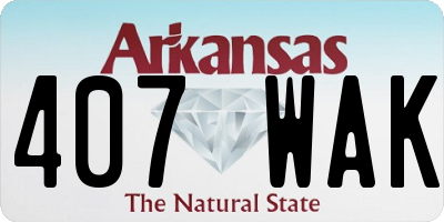 AR license plate 407WAK