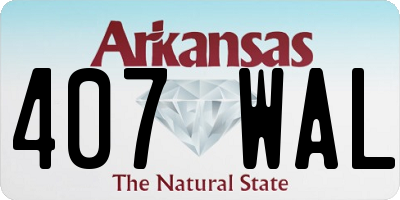 AR license plate 407WAL