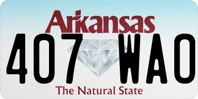 AR license plate 407WAO